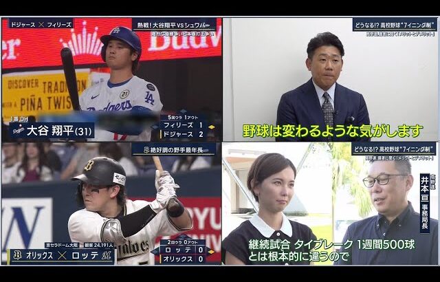 9月16日プロ野球ニュース&MLB大谷翔平ホームラン王争い！どうなる!? 高校野球“7イニング制” 高野連、識者に聞く「メリットとデメリット」オリックスが７－３でロッテに勝利し連敗４でストップ！